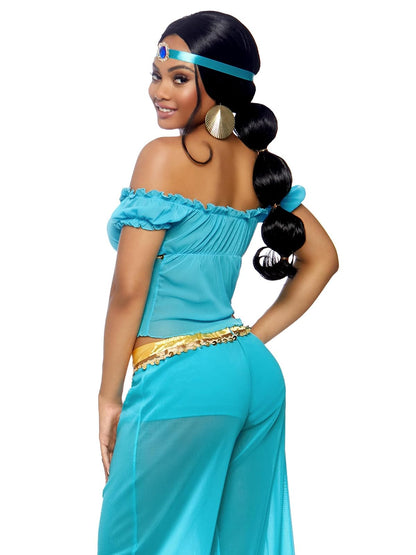Leg Avenue - Disfraz de Princesa árabe de 3 Piezas para Mujer, Turquoise, S