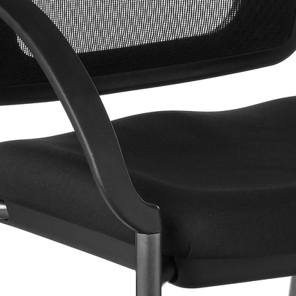 Office Star Progrid - Silla apilable de Lujo para visitantes con Respaldo Transpirable y Asiento de Apoyo Lumbar Acolchado, con Ruedas rodantes, carbón FreeFlex