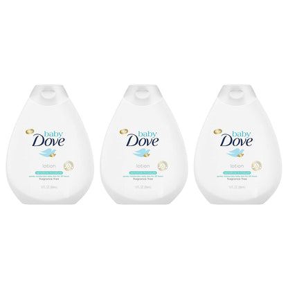 Baby Dove Loción Corporal Rica Humedad 591ml - 13 Fluid Ounce (Pack of 3) - Humedad sensible (MU02437)