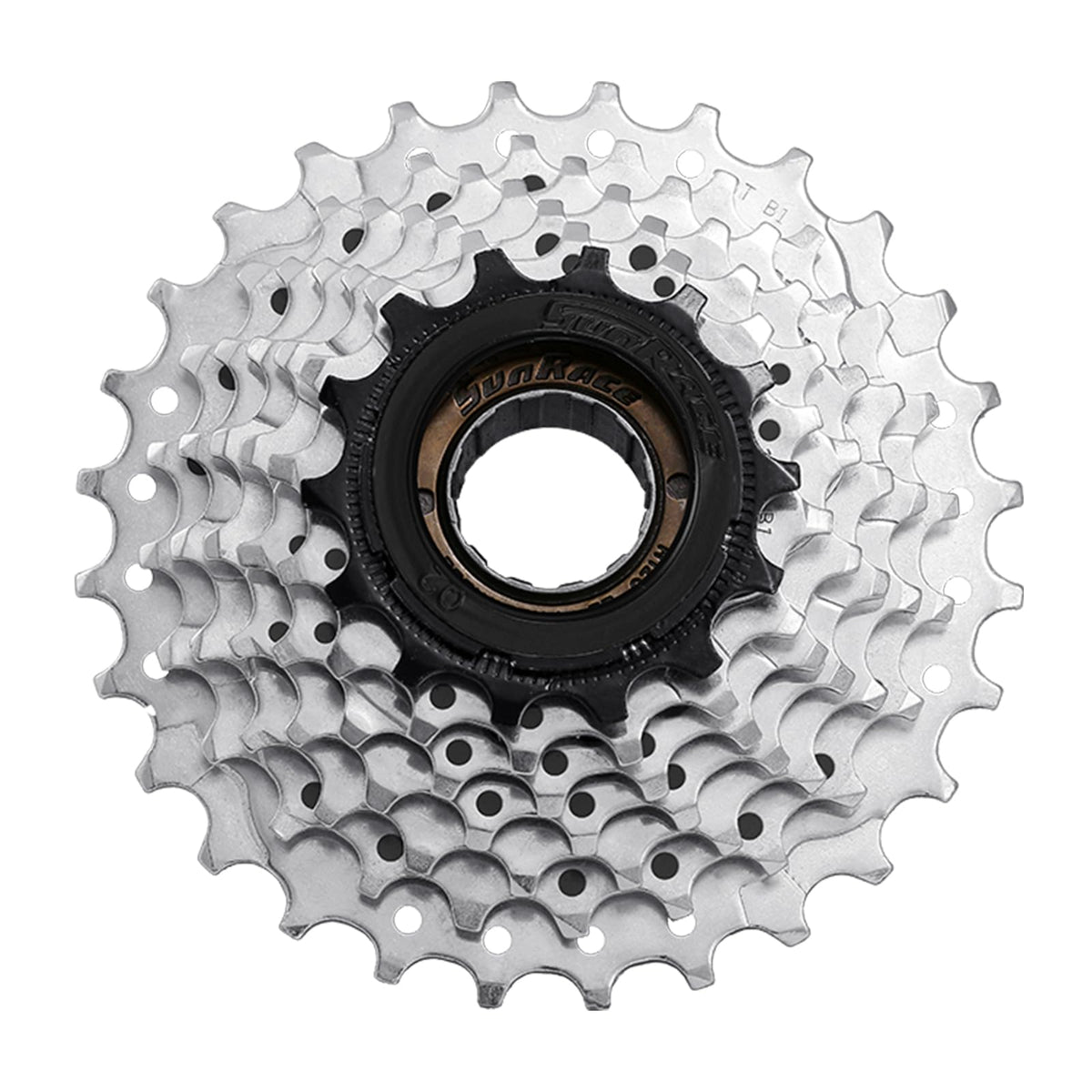 SUNRACE Rueda Libre 7P 14/28D Index Plata/Negro Cajita MFM2A.7DS0.1S5.BXB
