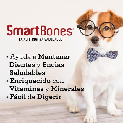 SmartBones Premios Perro, huesitos Mantequilla maní sin carnaza, Pack-3 pzs