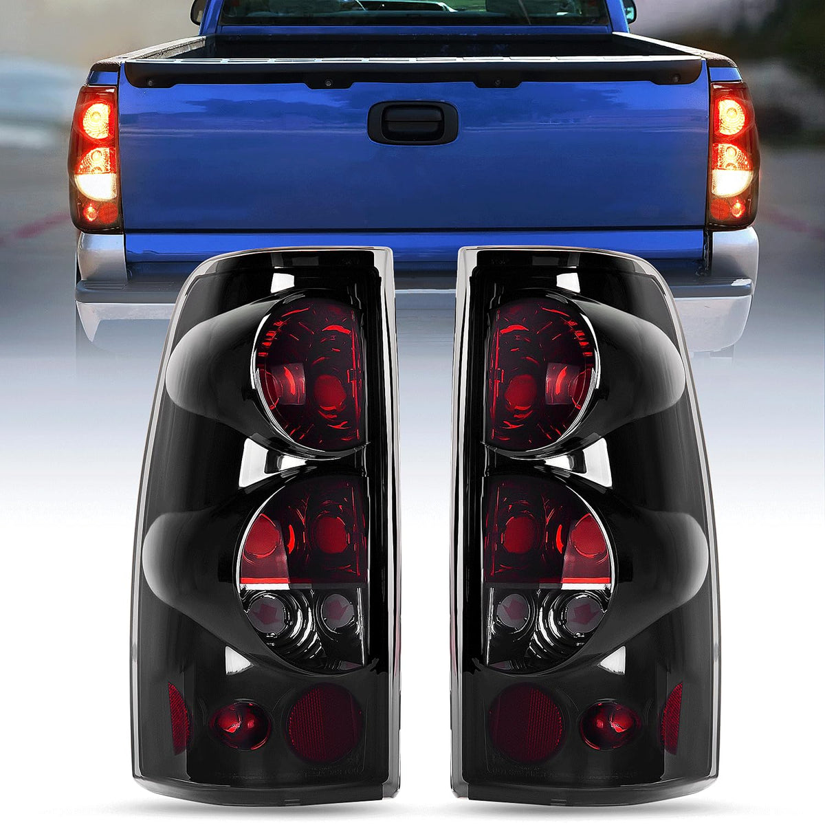 Nilight NA803 Conjunto de Luz Trasera para Chevrolet Silverado 1500/2500/3500 1999-2002 GMC Sierra, Estilo OE, Lente Ahumado