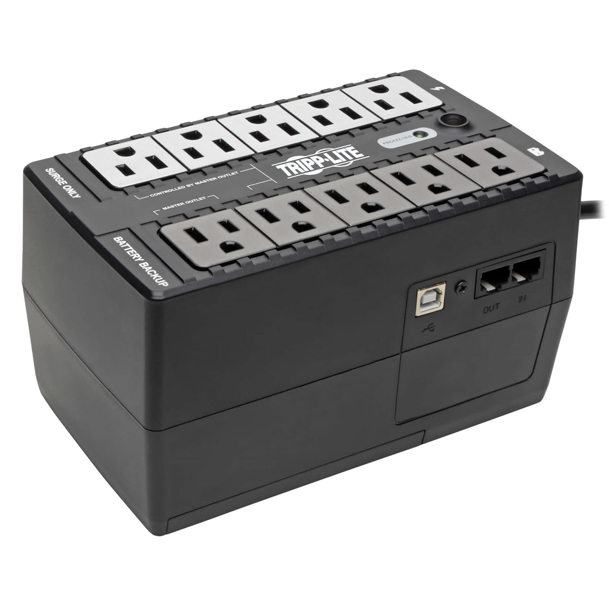 Tripp Lite ECO550UPS No Break 550VA 300W UPS Standby, Compacto, Ahorrador de Energía, USB, Tel/DSL, 8 Contactos