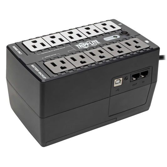 Tripp Lite ECO550UPS No Break 550VA 300W UPS Standby, Compacto, Ahorrador de Energía, USB, Tel/DSL, 8 Contactos