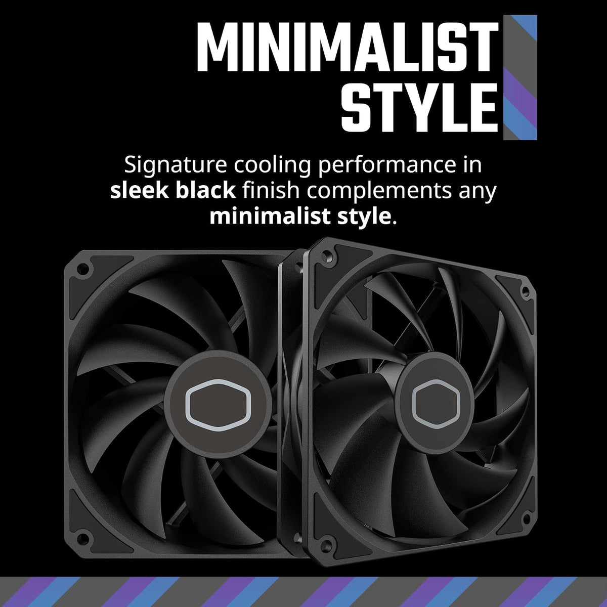 Cooler Master MF120 Lite Funda negra | Enfriador de líquidos | Ventilador de enfriador de aire, ventilador de 120 mm, PWM dinámico 1.750 RPM, cuchillas de equilibrio de aire, híbrido | Marco PBT