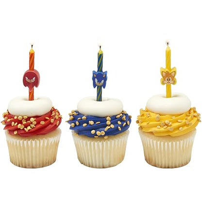 Sonic The Hedgehog - Velas de pastel de 6 cumpleaños con sonic, nudillos y colas, para fiesta Sonic