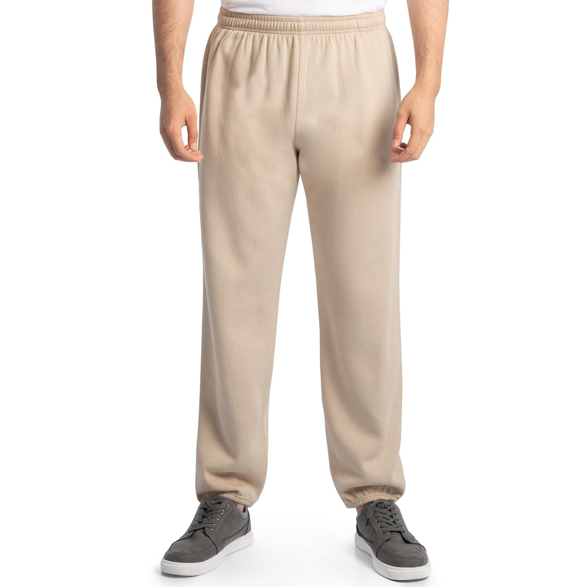 Fruit of the Loom Eversoft Pantalones Deportivos de Forro Polar para Hombre - Caqui jaspeado - 2XL