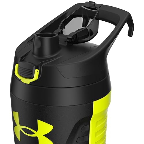 Under Armour - Botellas de agua aisladas de 32 onzas, jarra de agua deportiva con asa, gancho de cerca, resistente a fugas para béisbol, fútbol y más, botellas de agua de 32 onzas, botella de agua