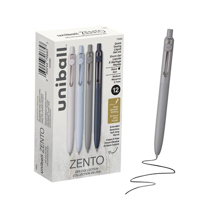 Uni-ball Zento Bolígrafos de Gel Retráctiles, Punta 0.7 mm - 1 Count (Pack of 12) - Zen