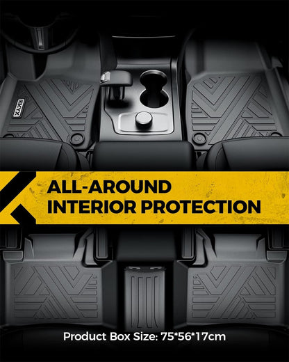 KYX Alfombrillas para Todo Clima para Toyota Tacoma Double Cab 18-24, Juego Completo de Goma TPE, Negro