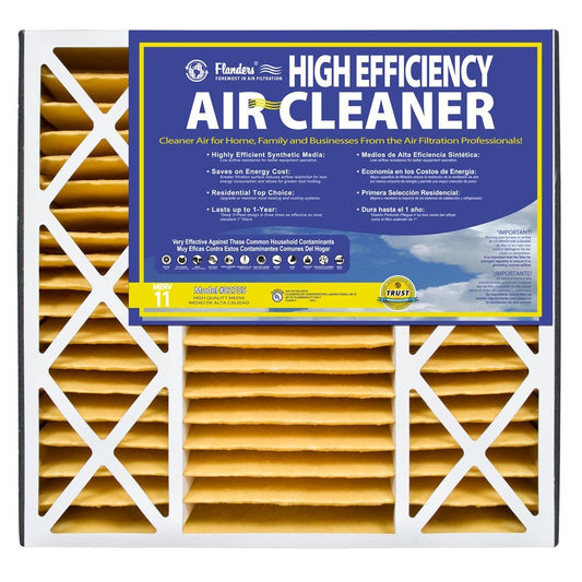 Flanders naturalaire alta eficiencia Filtro de aire, Merv 11, 16 x 25 x 3-Inch, 3 unidades, Paquete de 5, 16" x 25" x 4.5"