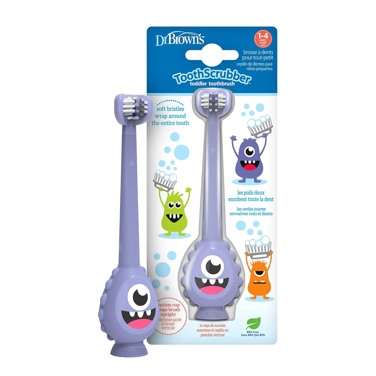 Dr. Brown's Cepillo de Dientes para Bebés de Triple Cara - Morado