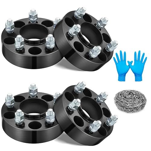 BDFHYK - Espaciadores de Rueda de 5 x 114,3 mm, espaciadores de 1 Pulgada | 5 separadores de lengüetas, 1/2-20 pernos, orificio de cubeta de 70.5 mm, 25 mm de grosor, se adapta a Town Car Aviator Ford
