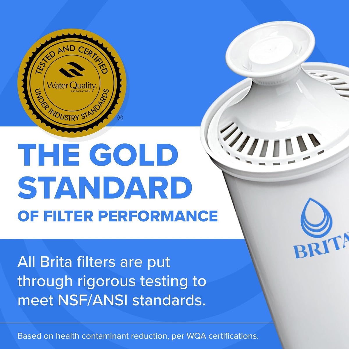 Brita - Jarra de filtro de agua para llave y agua potable con 1 filtro estándar, dura 2 meses, capacidad de 6 tazas, sin BPA, rojo