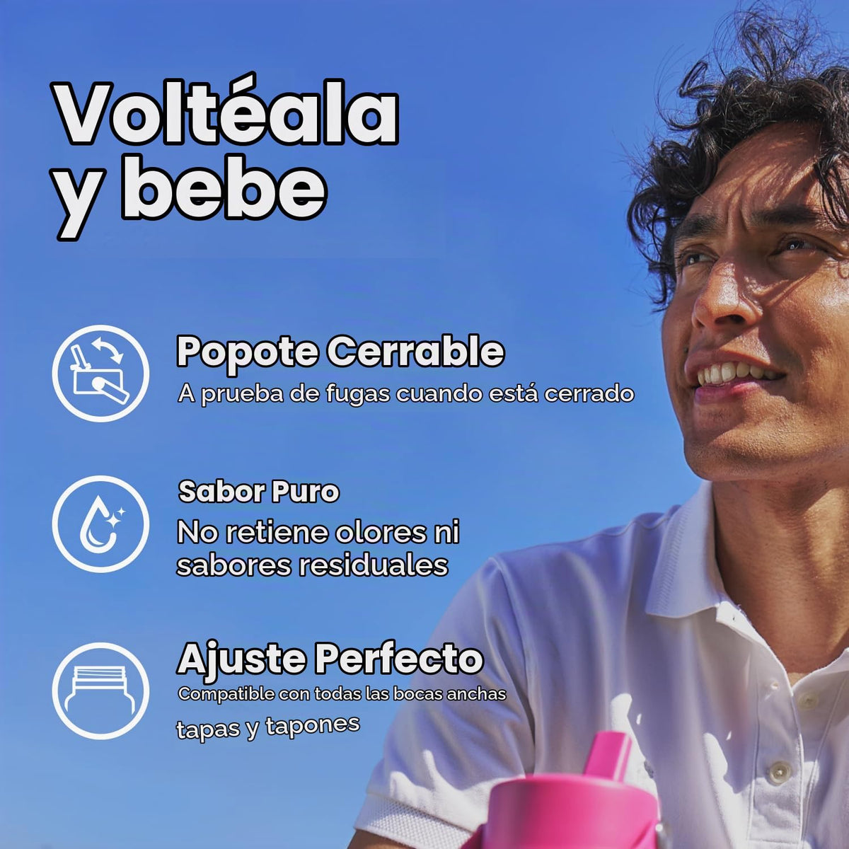 Hydro Flask - Botella de 40 onzas de ancho flexible con tapa de popote – Acero inoxidable aislado, tapa ancha con popote, no derrama, a prueba de fugas en arrecife