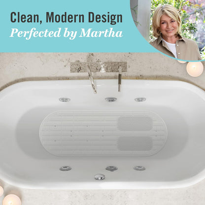 Medline Martha Stewart - Alfombrilla de baño con Microban resistente al moho, resistente al moho para tina, ducha, tina, baño, antideslizante