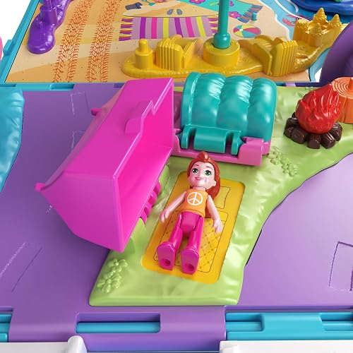 Polly Pocket Set de Juego Aventura sobre Ruedas con Mascotas para niñas de 4 años en adelante