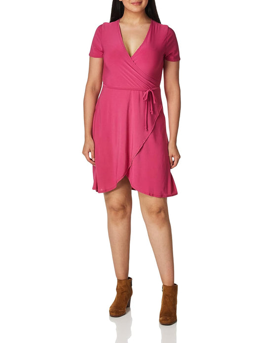 Star Vixen - Vestido Cruzado de Manga Corta para Mujer