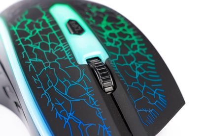 NACEB TECHNOLOGY - Mouse Óptico Gamer NA-592NE USB con 1200 DPI Ajustable - Diseño Ergonómico Ambidiestro, 4 Botones y Cable 1.5 m - Color Negro