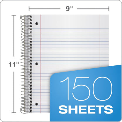 Oxford 10386 Cuadernos de poliéster de 3 materias, 22.86 cm x 27.94 cm, regla universitaria, tapas de colores surtidos, 150 hojas, 3 bolsillos divisores de poliéster, 2 unidades