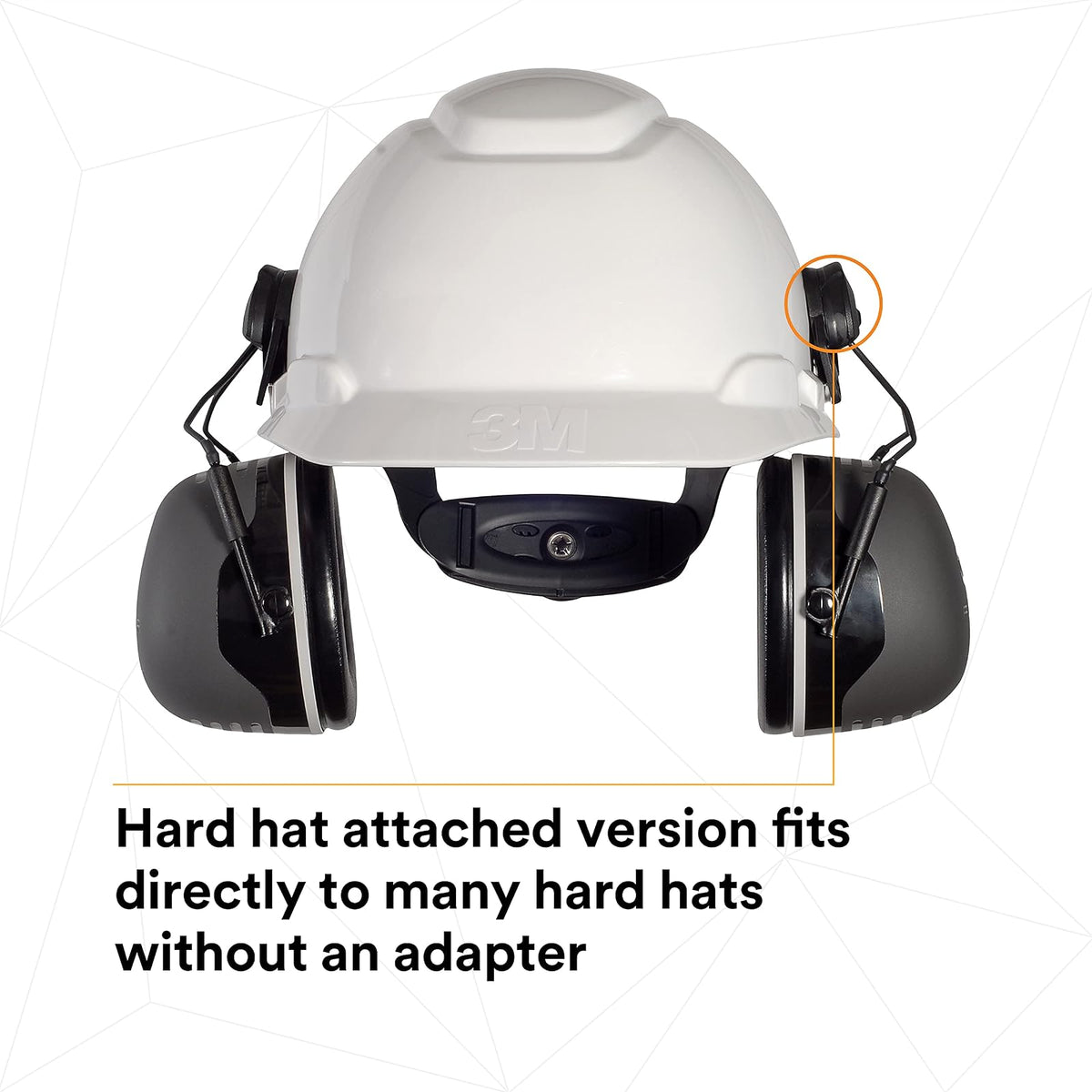 3M PELTOR - Orejeras, protección contra el ruido, accesorio para sombrero duro, NRR 31 dB, construcción, fabricación, mantenimiento, automoción, carpintería, ingeniería pesada, minería, X5P3E, negro