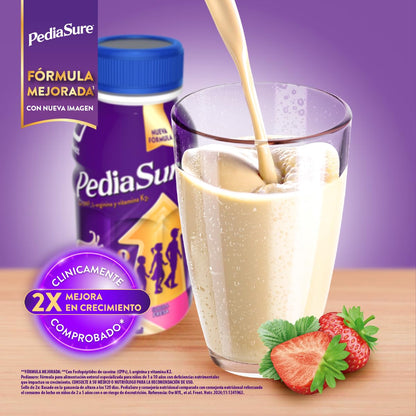PediaSure Fresa - Alimentación Especializada Pack 24 de 237 ml | Formula especializada para niños de 1 a 10 años con 5 grupos de nutrientes clave que apoya el crecimiento de los huesos.