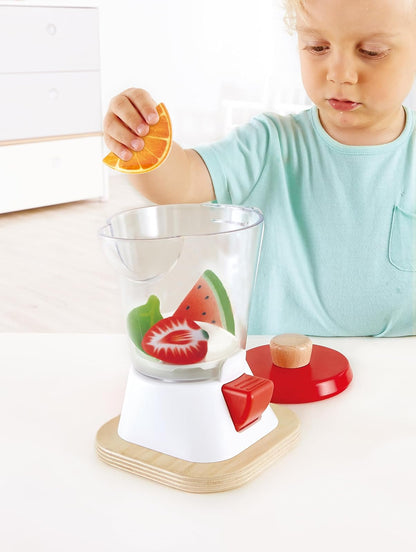 Hape Accesorios de Cocina, Licuadora Perfecta para niños de 3 años en adelante, con Vasos, Frutas y Espinacas Baby, Modelo: E3158