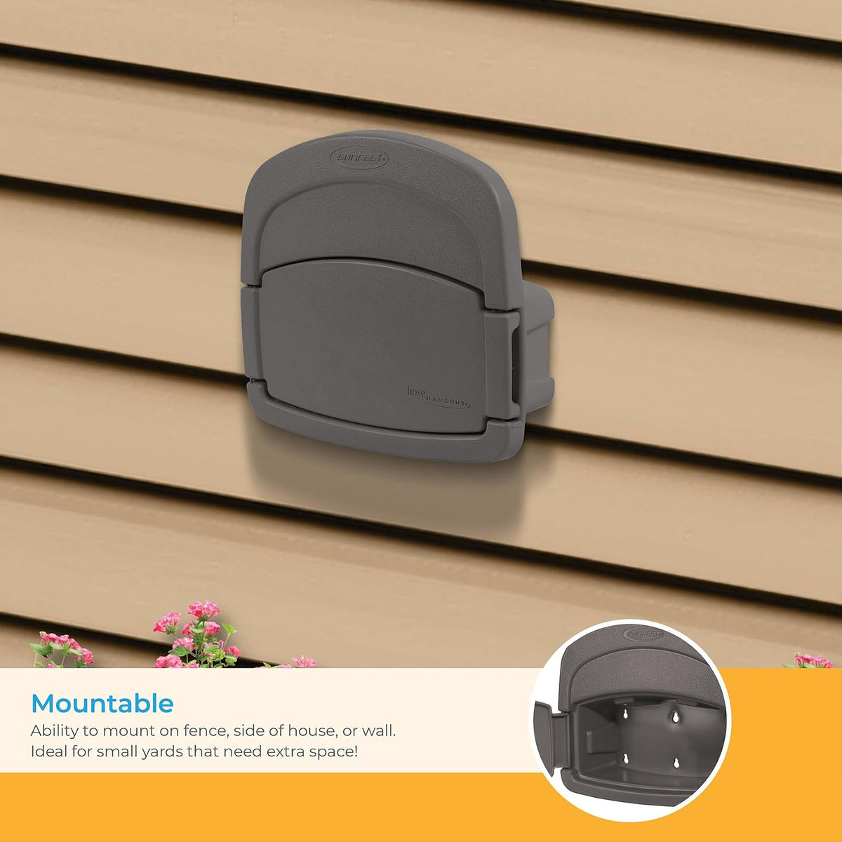 Suncast DHH150ST Deluxe Hangout - percha de ropa de manguera para colgar, color gris piedra, 1 unidad (paquete de 1)