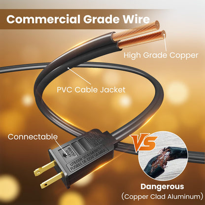 RTTY - Cadena de luces LED para exteriores de 50 pies, G40 con 26 bombillas, impermeables, inastillables, regulables, conectables, para colgar para café, bistro, patio trasero, cenador, balcón,