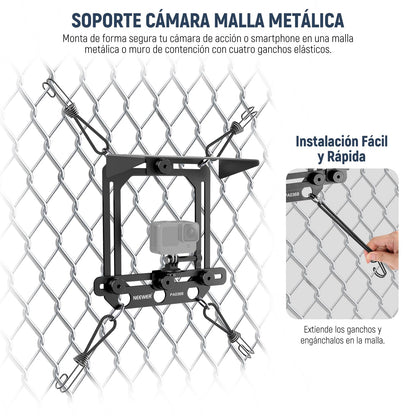 NEEWER Montaje Valla con Parasol Compatible con iPhone Mevo Camera GoPro Insta360 dji Pocket Radar Game Changer App, Kit Montaje Metal & Soporte Teléfono para Grabar Vídeos Béisbol Streaming, PA036B