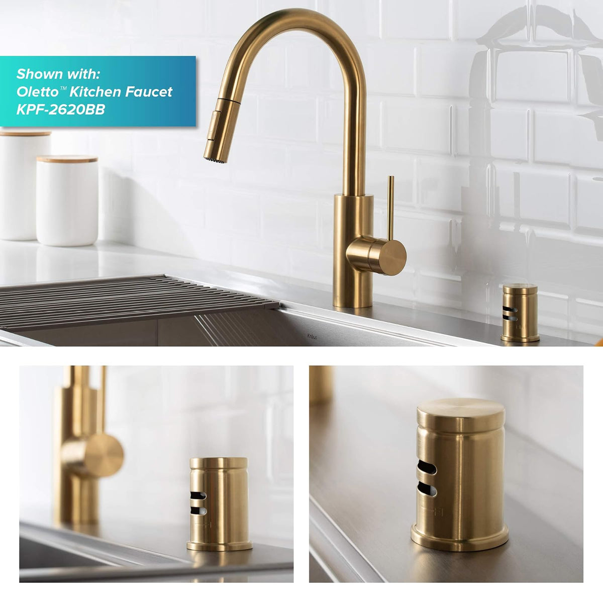 Kraus KAG-1BB - Filtro de aire para lavaplatos, color bronce cepillado