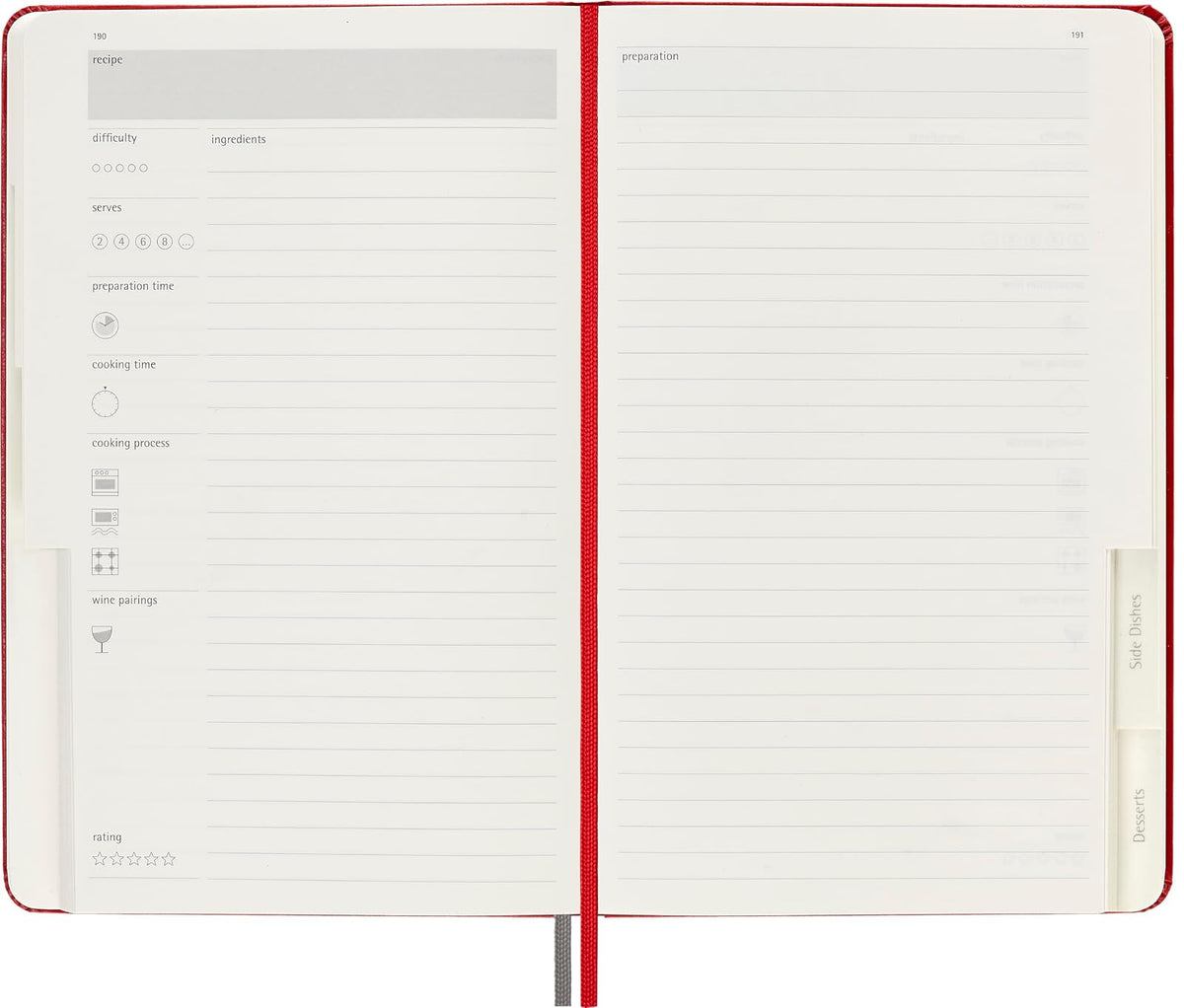 Moleskine Box Set Recipe Journal Grande Pasta Dura