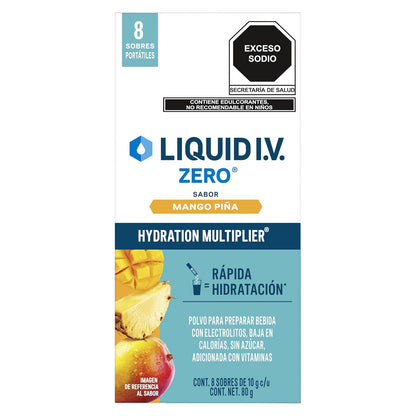 Liquid I.V. Zero Electrolitos y Vitaminas en Polvo, 8 Sobres - Mango Piña