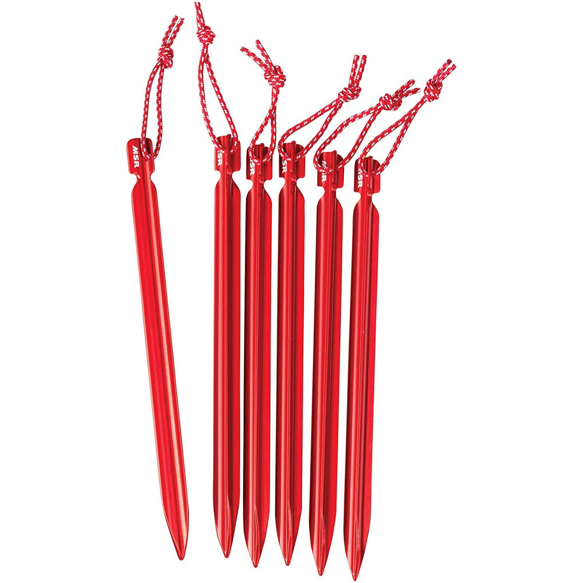 MSR Kit de estaca para Tienda de campaña, Paquete de 6, Mini - 6 Pulgadas, Rojo