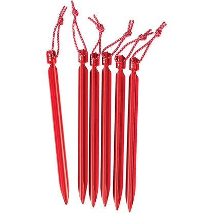 MSR Kit de estaca para Tienda de campaña, Paquete de 6, Mini - 6 Pulgadas, Rojo