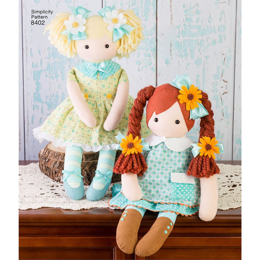 Simplicity 398638 - Muñeca de Peluche con Plantilla de Costura para Arte y Manualidades