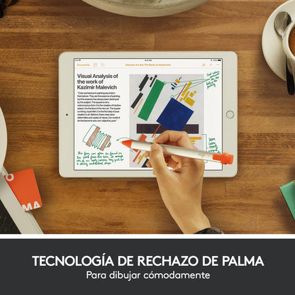 Logitech Crayon, Lápiz Digital Crayon para Todos los iPads (Versiones de 2018 y posteriores) con tecnología Apple Pencil, diseño estabilizador y Punta Inteligente dinámica.