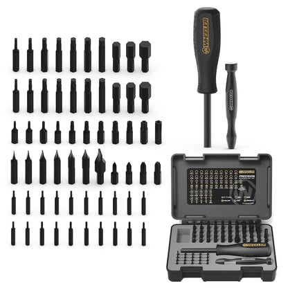 Wheeler SAE/Juego de destornilladores hexagonales y torx métricos con destornillador magnético, estuche de transporte, varios tipos de puntas para reconstrucción y mantenimiento de armería