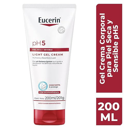 Eucerin Crema Corporal Ultra Ligera Ph5 (200 Ml) Enriquecida Con Dexpantenol, Rápida Absorción Sin Dejar Residuos Para Piel Seca Y Sensible