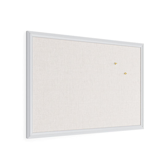U Brands Farmhouse Linen - Tablero de anuncios (30 x 20 pulgadas), marco de madera blanca (2074U00-01)
