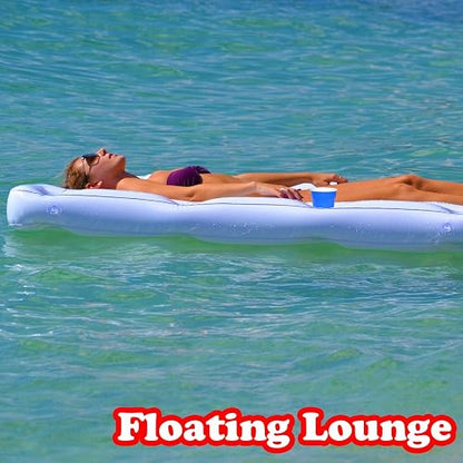 GoPong Pool Lounge Beer Pong Inflatable with Social Floating, White