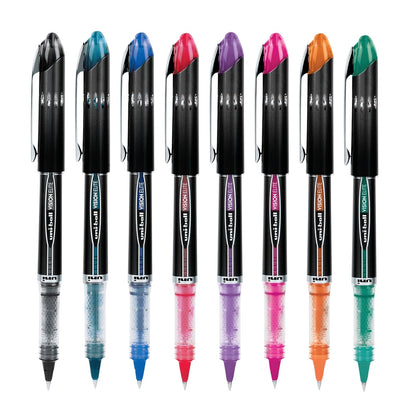 Sanford Uni-Ball Vision Elite Stick Micro Point Rollerball Pens, 0.5mm, 8 Colored Ink Pens (58092PP)