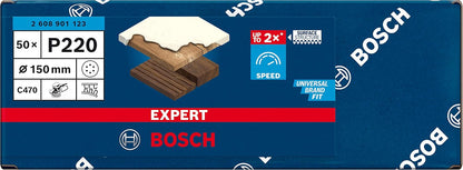 Bosch Hoja de lija EXPERT C470; 150mm G220 50 unidades