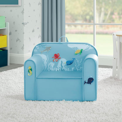 Delta Children Silla Infantil Cozee Mix & Match con Parches Intercambiables - Diseño: Mundo Submarino