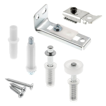 Prime-Line Kit De Reparación De Herrajes Para Puertas N 7534 | Zinc, 1 A 1-3/8 Pulgadas Grosor, Hasta 50 Lb, Incluye Soportes Superior E Inferior, Pivotes Superior E Inferior, Rueda Guía