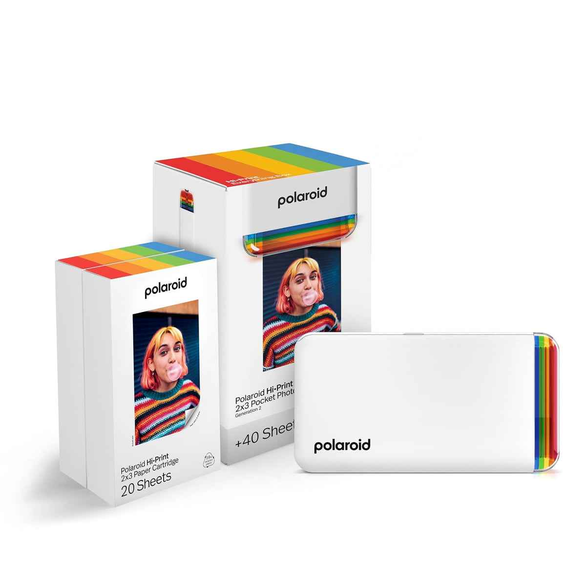 Polaroid Hi-Print 2nd Generation Impresora Portátil Bluetooth 2x3 - Blanco - Impresora Gen2 + papel