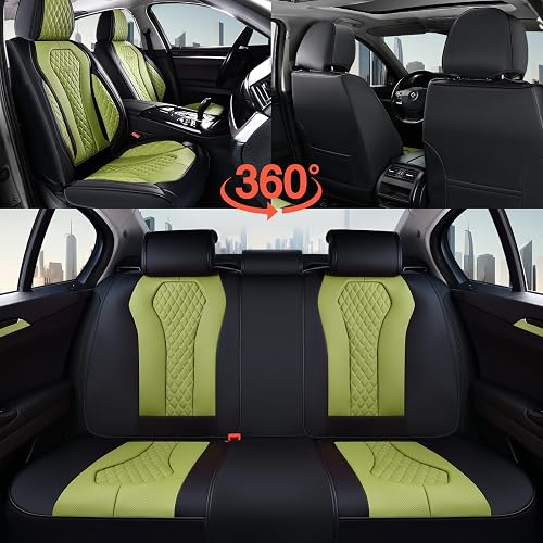 Coverado Seat Covers Juego Completo de Funda para Asiento de Automóvil Verde