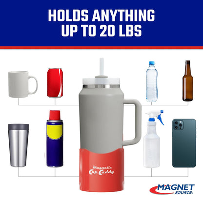 Master Magnetics 07583X6 - Cesta magnética para Taza – Mantén tu Bebida Favorita a Mano, diámetro Interior de 3.3 Pulgadas, Altura de 4.6 Pulgadas, Negro, Paquete de 6 Unidades
