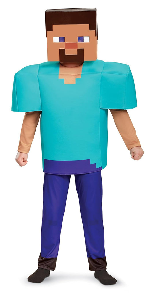 Steve Deluxe - Disfraz de Minecraft, Multicolor, pequeño (4-6)
