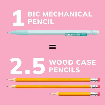 BIC Xtra - Lápiz mecánico suave, punta media (0.7 mm), divertidos lápices de color pastel, vuelta a la escuela, 24 unidades